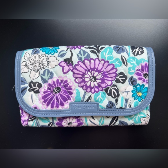 Vera Bradley Purple and Blue Floral Clutch - Picture 1 of 9
